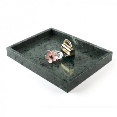 Creative Home Deluxe Natural Green Marble Stone Vanity Towel Tray