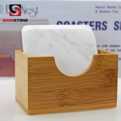 SHUNSTONE square coaster in carrara marble material