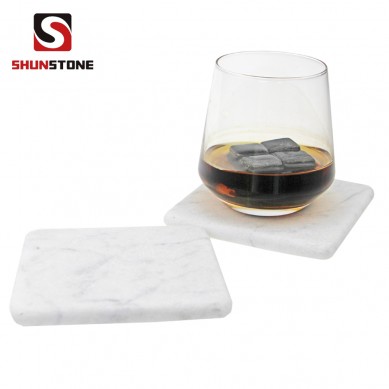 SHUNSTONE square coaster in carrara marble material