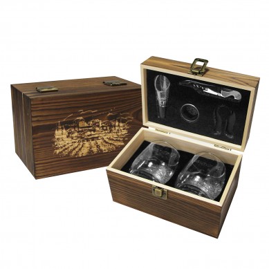 Shunstone 355ml Crystal Clear Red Wine Stemless Glasses with Accessories Gift Set for Souvenirs Party