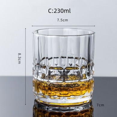 Shunstone 8oz Crystal Whiskey Glass and 6 Chilling Stone Rocks and Coaster Birthday Gift for Men Women