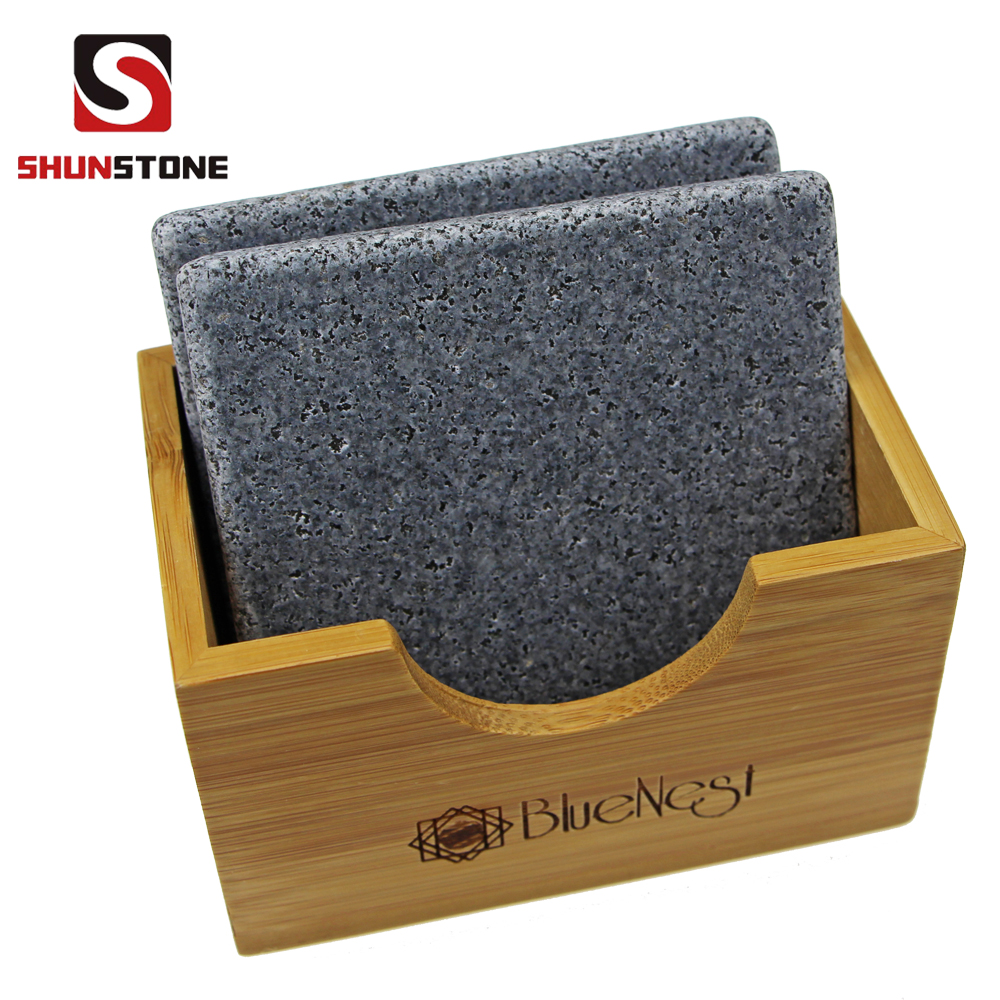 Online Exporter Wine Pourer - SHUNSTONE black granite coaster set – Shunstone